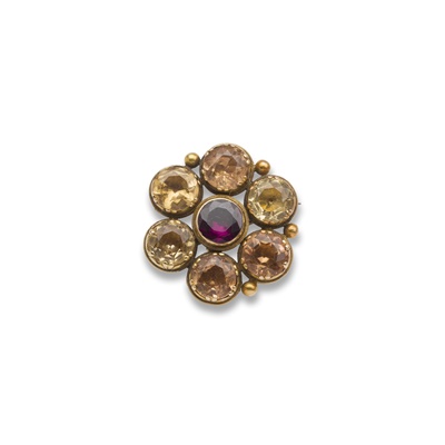 Lot 168 - An early 19th-century citrine and garnet brooch