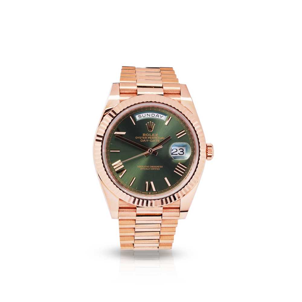 Lot 178 - Rolex: A rose gold wristwatch