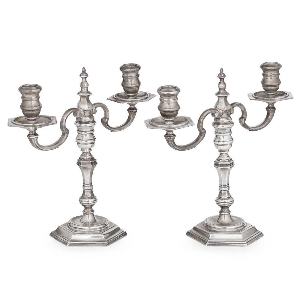 Lot 24 - A pair of cast 1960s table candelabra