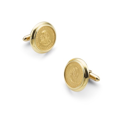 Lot 182 - A pair of South African one Rand cufflinks
