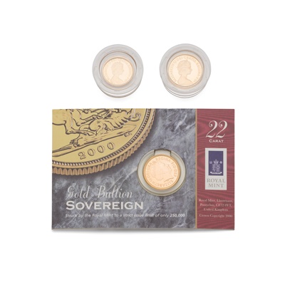 Lot 139 - Two gold proof sovereigns and a half sovereign