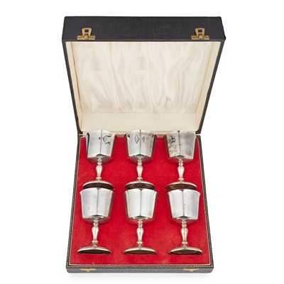 Lot 19 - A cased set of six 1970s goblets