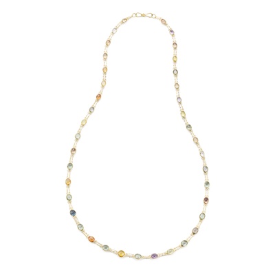 Lot 202 - A coloured sapphire necklace