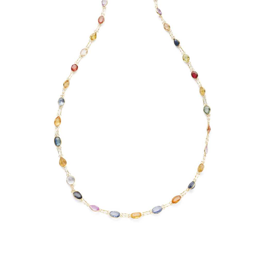 Lot 45 - A coloured sapphire and ruby necklace