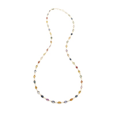 Lot 45 - A coloured sapphire and ruby necklace
