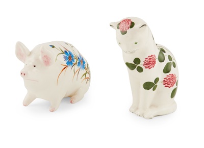 Lot 114 - A SMALL WEMYSS WARE PIG, FOR PLICHTA, LONDON