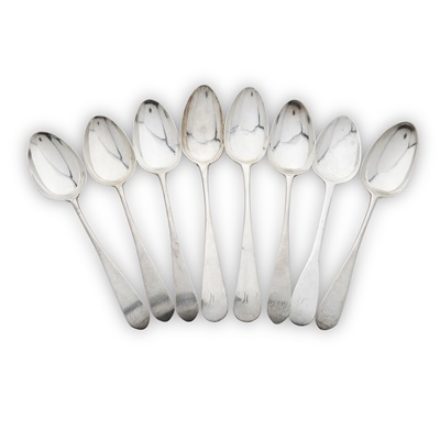 Lot 192 - ABERDEEN - A SET OF FIVE SCOTTISH PROVINCIAL TABLESPOONS