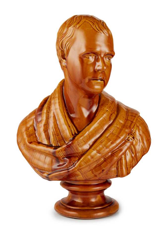 Lot 50 - A LARGE DUNMORE POTTERY BUST OF SIR WALTER SCOTT