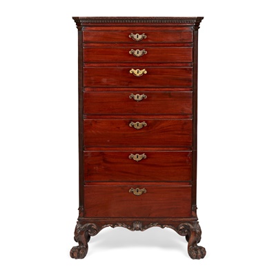 Lot 40 - GEORGE II MAHOGANY TALL CHEST OF DRAWERS