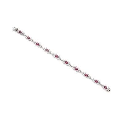 Lot 191 - A ruby and diamond bracelet