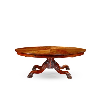 Lot 29 - WILLIAM IV MAHOGANY 'JUPE'S PATENT' EXTENDING DINING TABLE, BY JOHNSTONE, JUPE & CO.