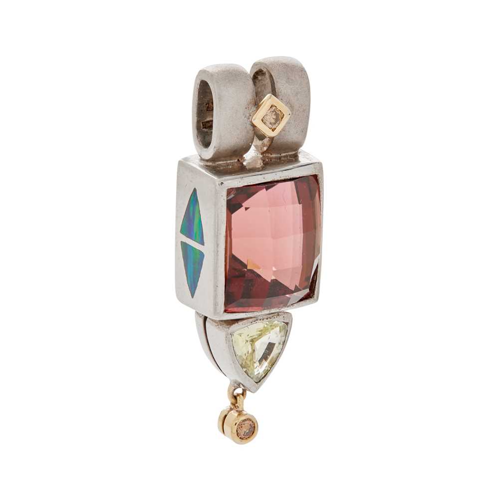 Lot 58 - John Woolf: A gem-set pendant and associated ring
