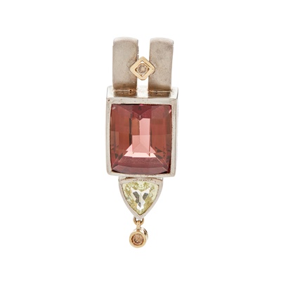 Lot 58 - John Woolf: A gem-set pendant and associated ring