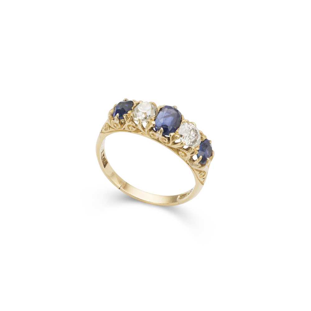 Lot 11 - A sapphire and diamond five-stone ring