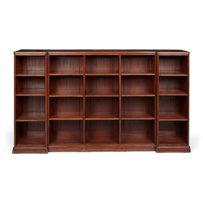 Lot 71 - A MAHOGANY LOW OPEN BOOKCASE, BY WHYTOCK & REID