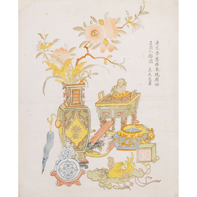Lot 48 - RARE GROUP OF FOUR WOODBLOCK PRINTS BY DING LIANGXIAN (ACTIVE 1735-1750)