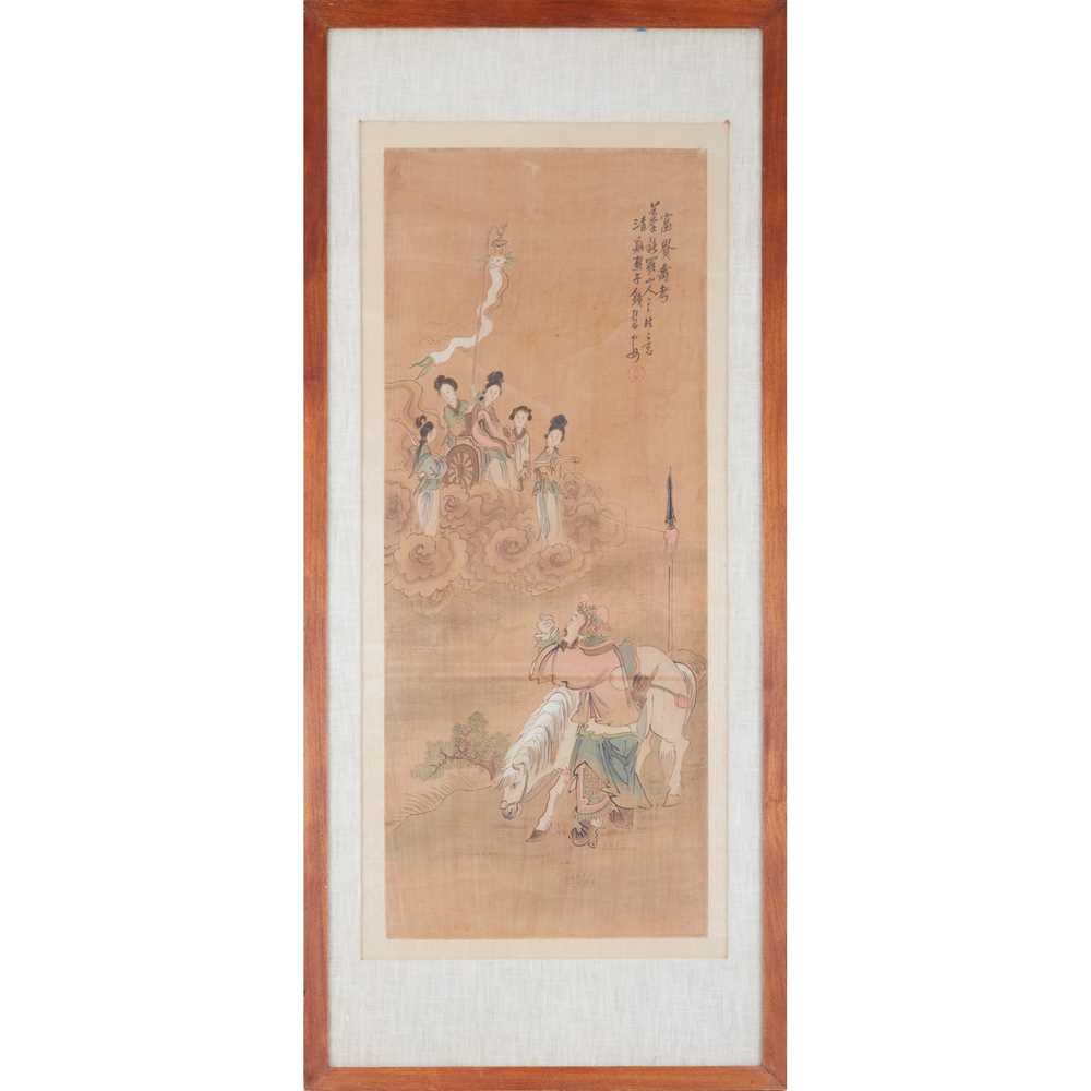 Lot 72 - INK PAINTING OF GREETING TO XI WANGMU, THE QUEEN MOTHER OF THE WEST