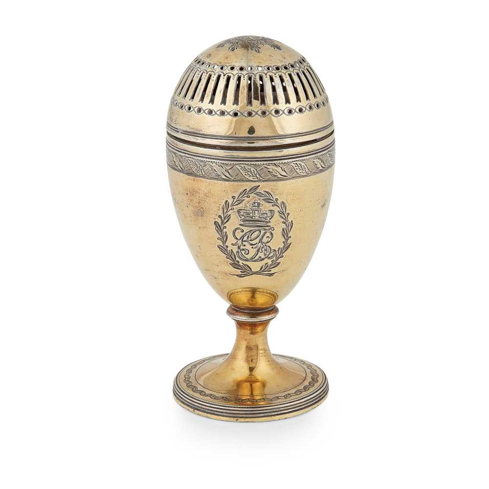 Lot 93 - A George III silver-gilt caster