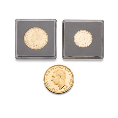 Lot 138 - A 1937 gold proof £5, £2, and sovereign