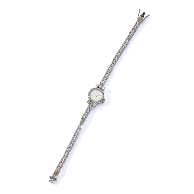 Lot 82 - Sandoz: A diamond cocktail watch, circa 1940