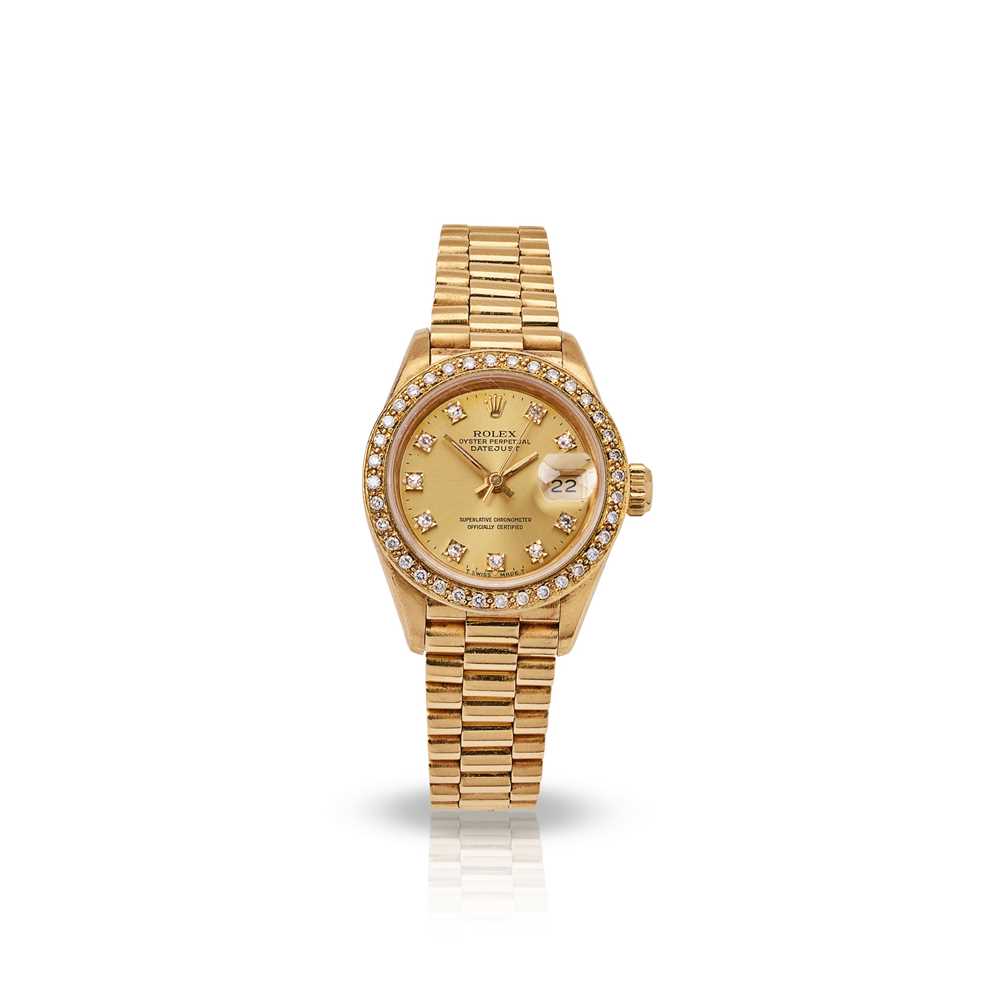 Lot 176 - Rolex: A diamond-set wristwatch