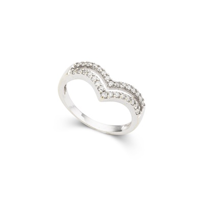 Lot 260 - A diamond wishbone ring