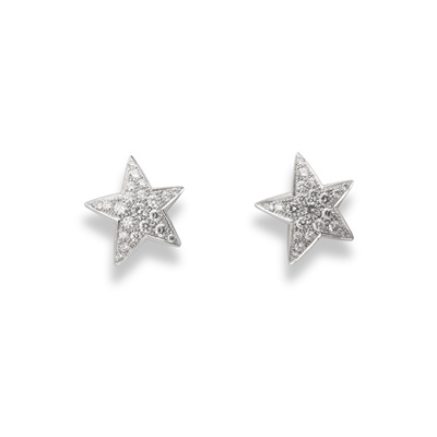 Lot 102 - Chanel: A pair of diamond 'Comète' earrings