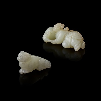 Lot 55 - TWO WHITE JADE CARVINGS