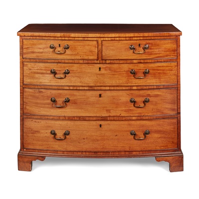 Lot 143 - LATE GEORGE III MAHOGANY BOWFRONT CHEST OF DRAWERS