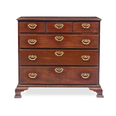 Lot 110 - GEORGE III MAHOGANY CHEST OF DRAWERS