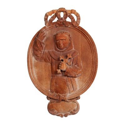 Lot 4 - GERMAN CARVED DEAL PANEL OF SAINT FRANCIS