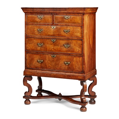 Lot 75 - QUEEN ANNE WALNUT CHEST-ON-STAND