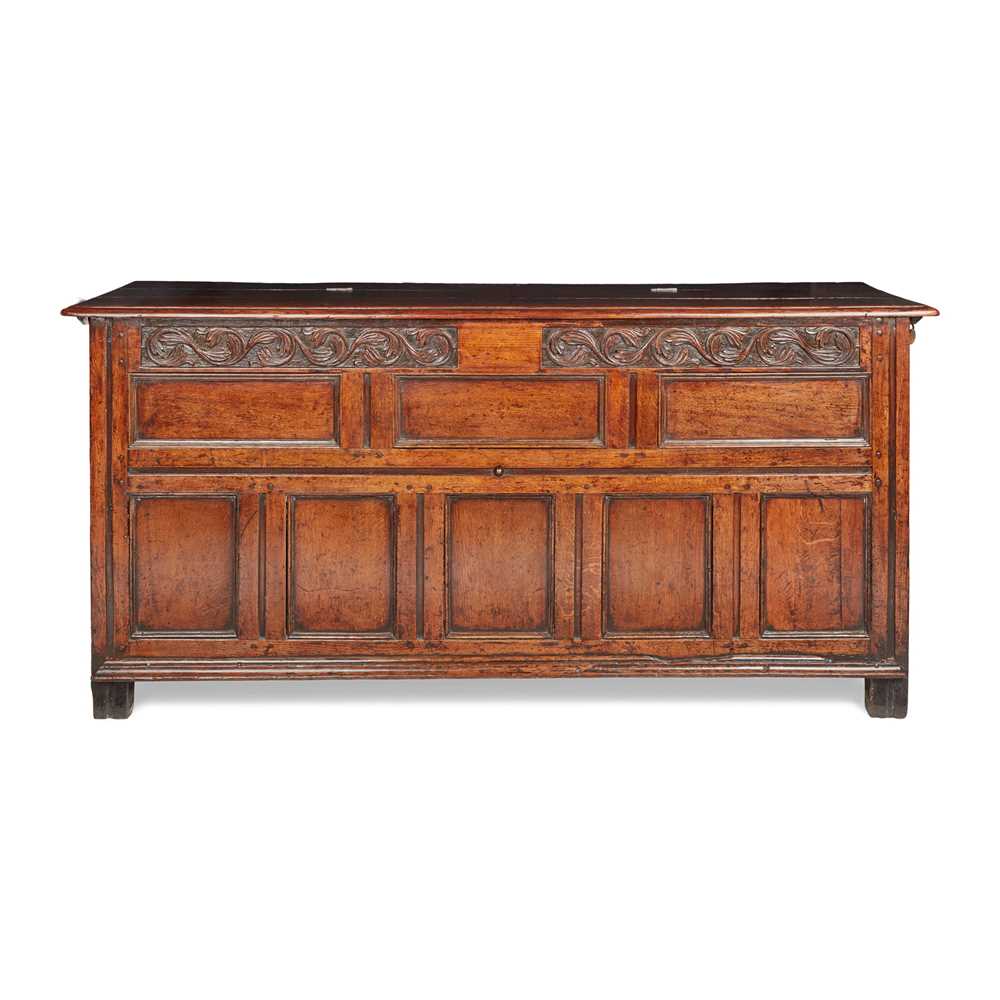 Lot 58 - LARGE OAK JOINED CHEST