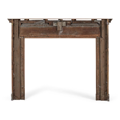 Lot 107 - GEORGIAN CARVED PINE FIRE SURROUND