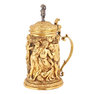 Lot 3 - A late 19th-Century gilt-copper electrotype tankard