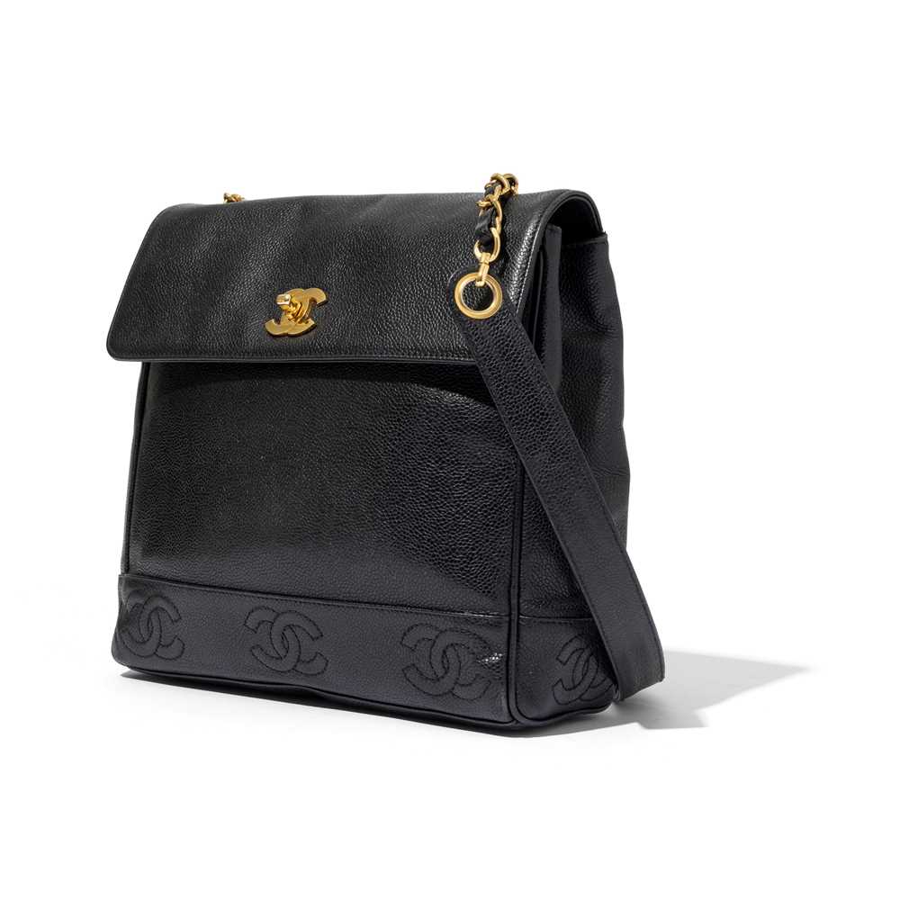 Lot 14 - Chanel: A black caviar CC shoulder bag