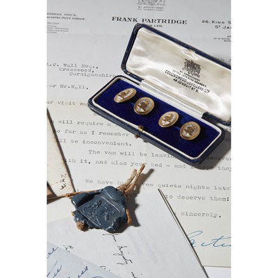 Lot 13 - A pair of mother-of-pearl cufflinks, Royal Interest