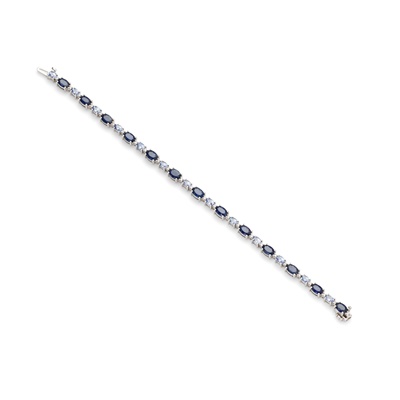 Lot 15 - A sapphire and diamond bracelet