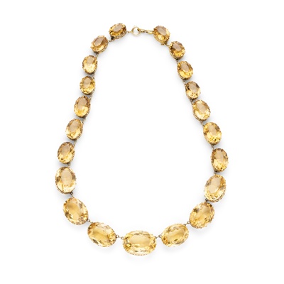 Lot 193 - A citrine riviere necklace