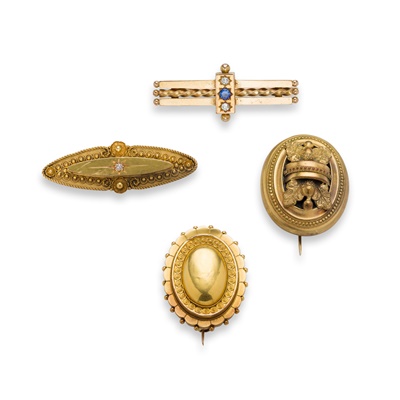 Lot 170 - A collection of four Victorian brooches