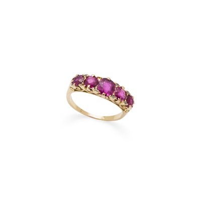 Lot 140 - A ruby five-stone ring