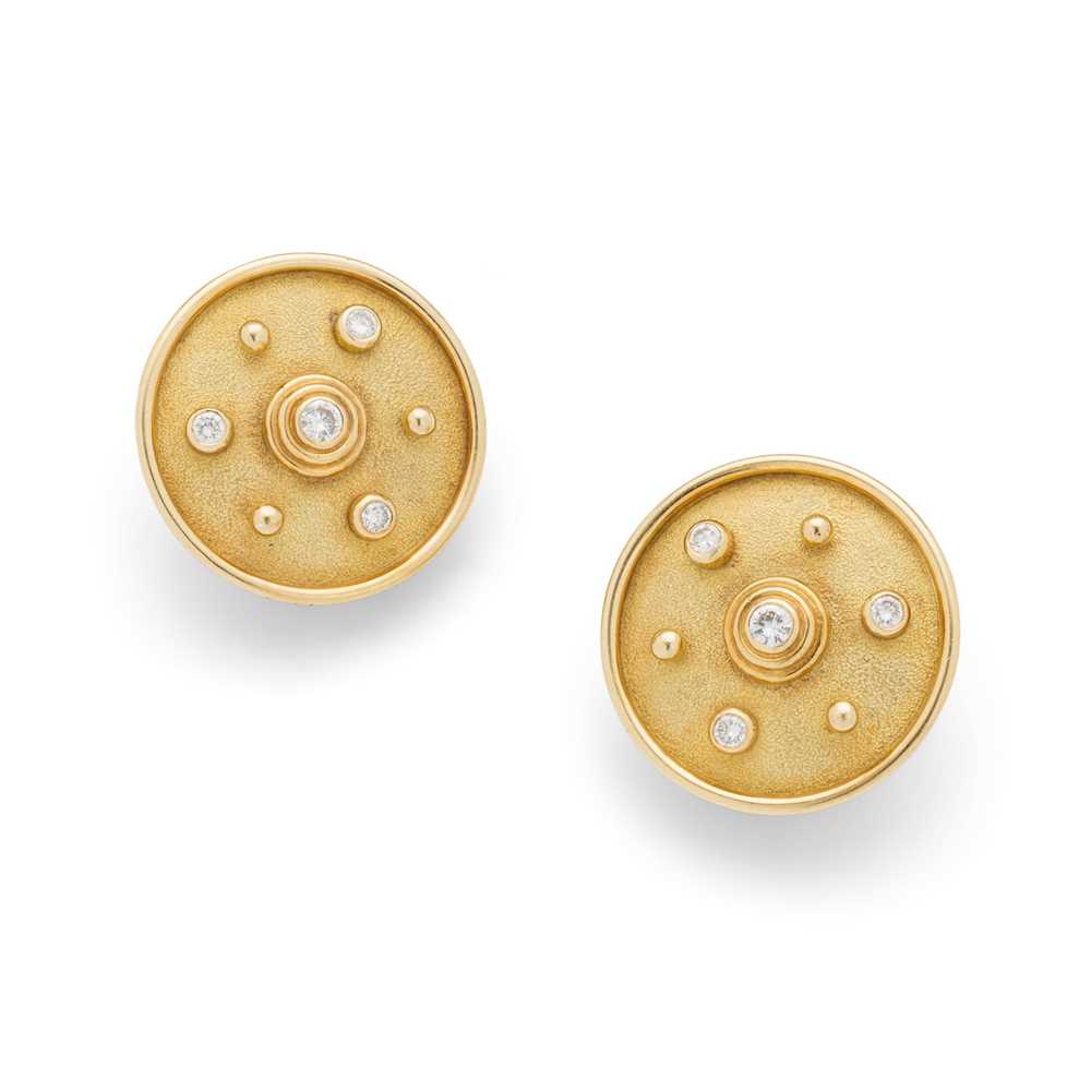 Lot 74 - Leo de Vroomen: A pair of diamond earrings