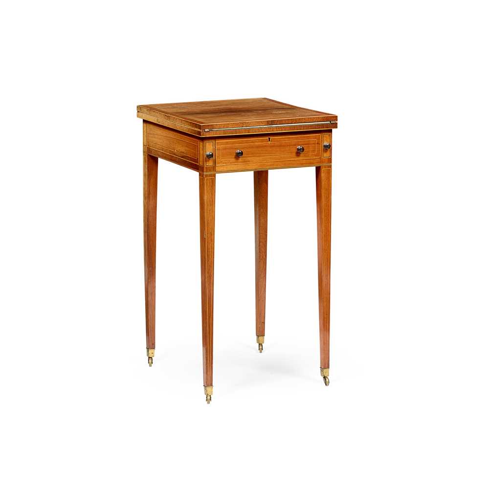 Lot 15 - REGENCY ROSEWOOD AND SATINWOOD CARD TABLE
