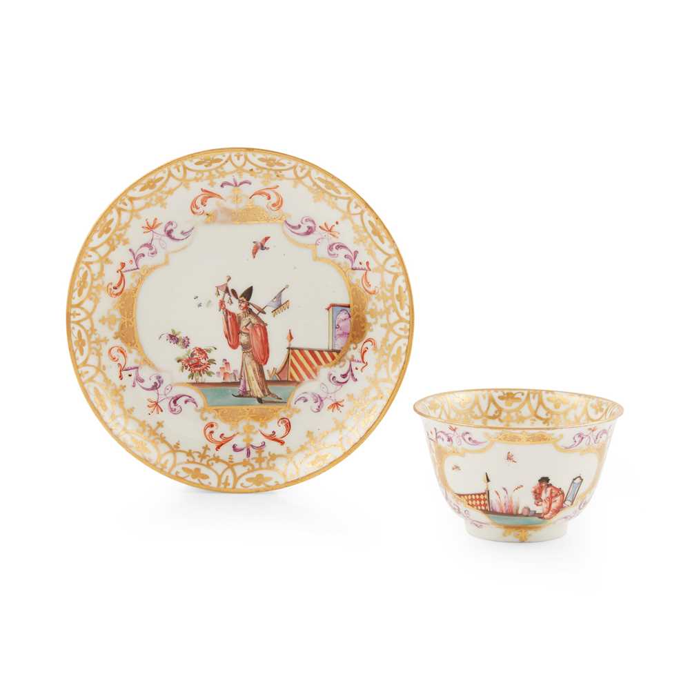 Lot 12 - MEISSEN CHINOISERIE TEABOWL AND SAUCER