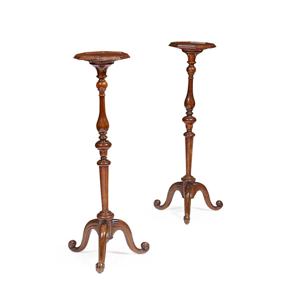 Lot 45 - PAIR OF WILLIAM AND MARY STYLE WALNUT TORCHERES