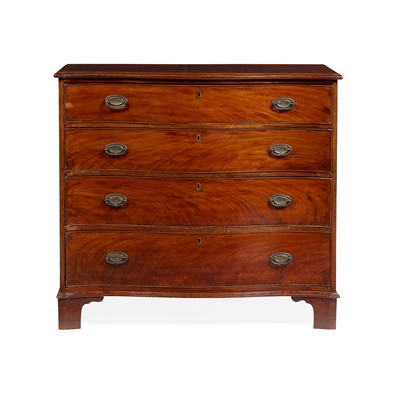 Lot 146 - GEORGE III MAHOGANY SERPENTINE CHEST OF DRAWERS