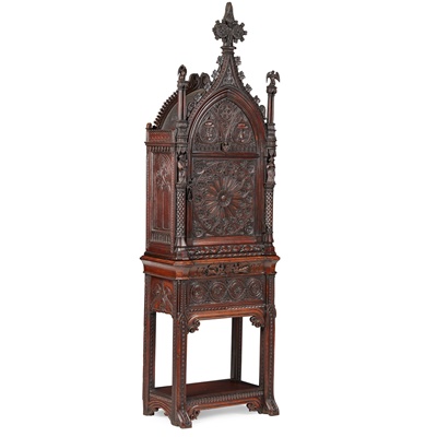 Lot 34 - GOTHIC STYLE OAK TABERNACLE AND STAND
