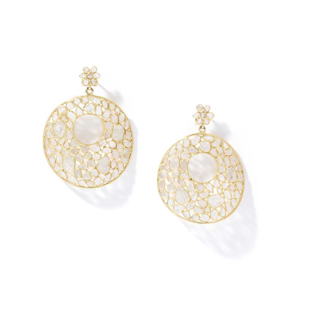 Lot 47 - A pair of diamond earrings