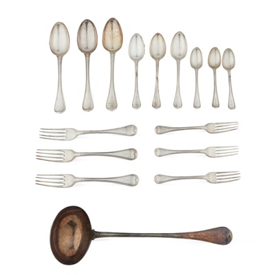 Lot 125 - A matched set of mid 19th-Century flatware