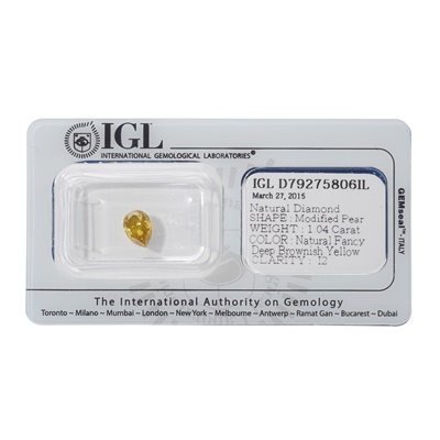 Lot 91 - An unmounted coloured diamond